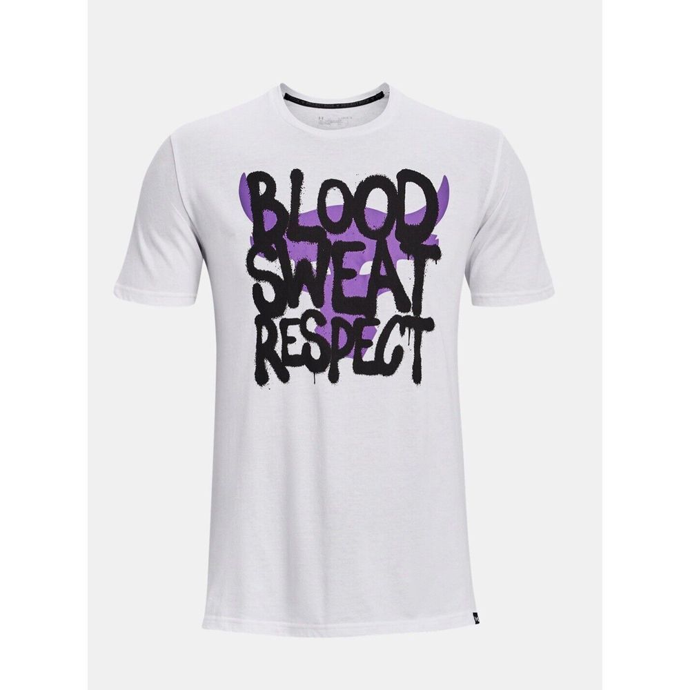 UNDER ARMOUR MENS UA PROJECT ROCK PAYOFF - BLOOD SWEAT RESPECT SHIRT‎ - SMALL